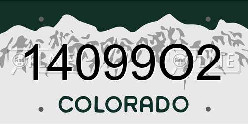 14099O2 Colorado License Plate