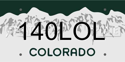 140LOL Colorado License Plate