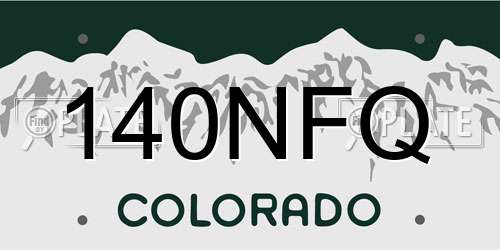 140NFQ Colorado License Plate
