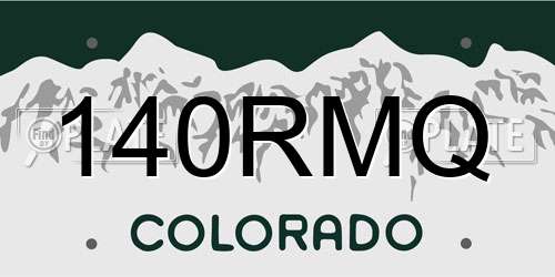 140RMQ Colorado License Plate