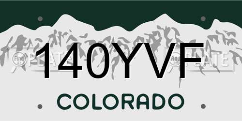 140YVF Colorado License Plate