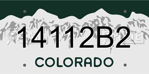 14112B2 Colorado License Plate