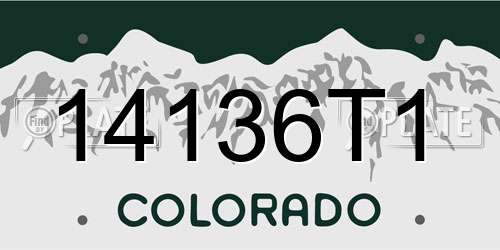 14136T1 Colorado License Plate