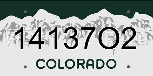 14137O2 Colorado License Plate