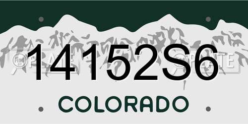 14152S6 Colorado License Plate