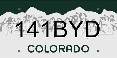 141BYD Colorado License Plate