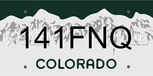 141FNQ Colorado License Plate