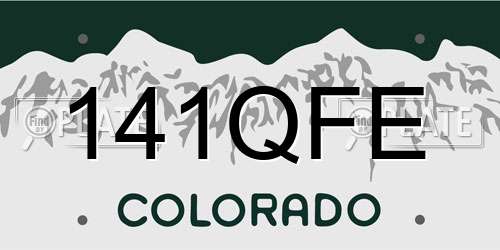 141QFE Colorado License Plate