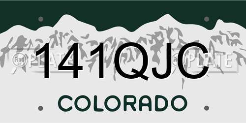 141QJC Colorado License Plate