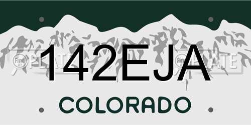 142EJA Colorado License Plate