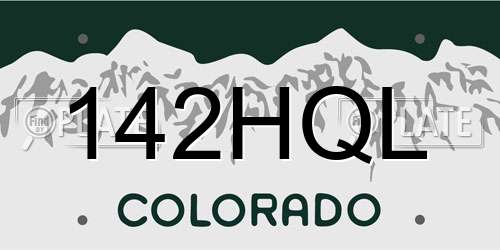 142HQL Colorado License Plate