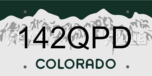142QPD Colorado License Plate