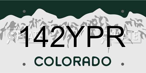 142YPR Colorado License Plate