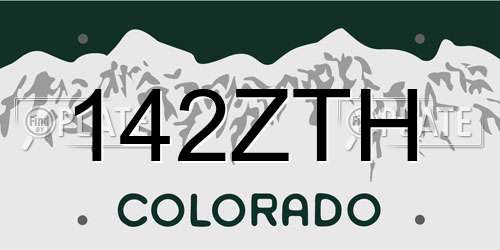 142ZTH Colorado License Plate