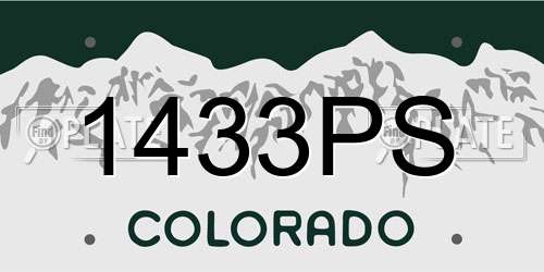 1433PS Colorado License Plate