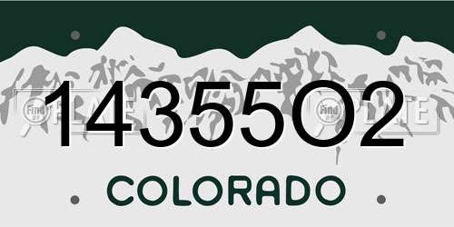 14355O2 Colorado License Plate