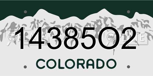 14385O2 Colorado License Plate