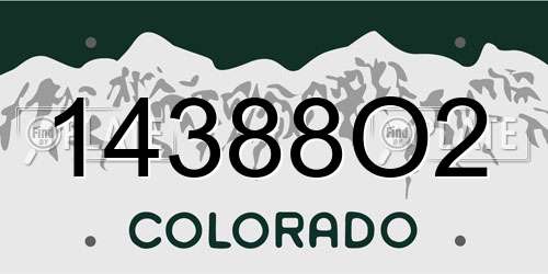 14388O2 Colorado License Plate