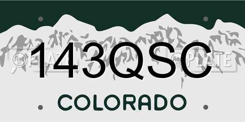 143QSC Colorado License Plate