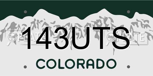 143UTS Colorado License Plate