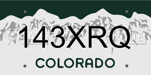 143XRQ Colorado License Plate