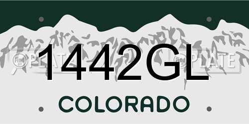 1442GL Colorado License Plate