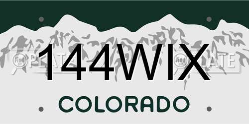 144WIX Colorado License Plate