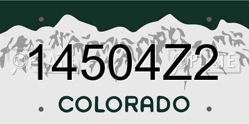 14504Z2 Colorado License Plate
