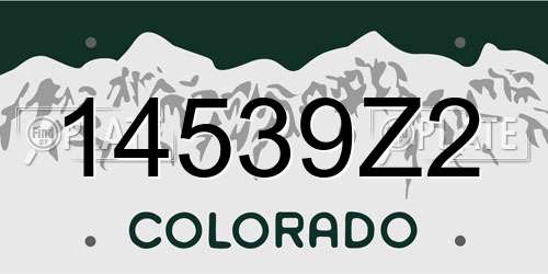 14539Z2 Colorado License Plate