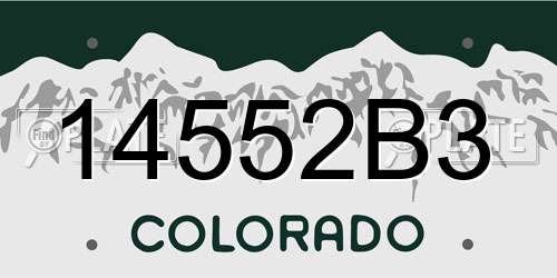14552B3 Colorado License Plate