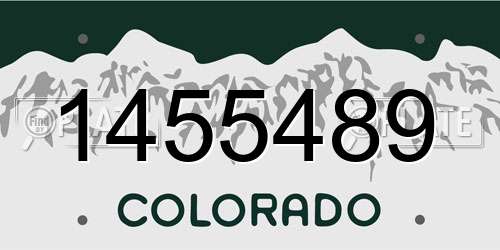 1455489 Colorado License Plate