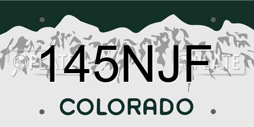 145NJF Colorado License Plate