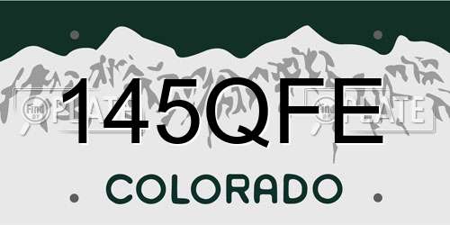 145QFE Colorado License Plate