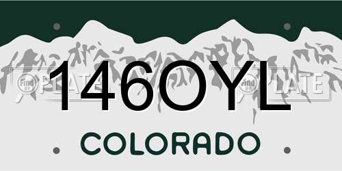 146OYL Colorado License Plate