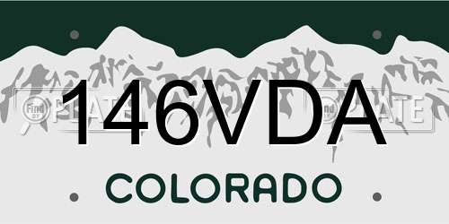146VDA Colorado License Plate