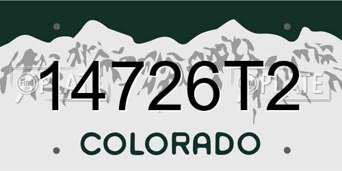 14726T2 Colorado License Plate