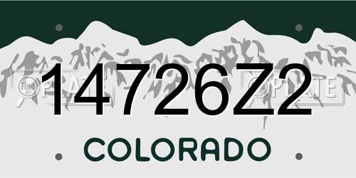 14726Z2 Colorado License Plate