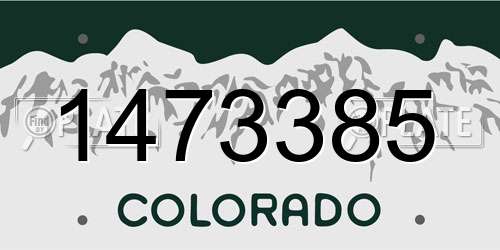 1473385 Colorado License Plate