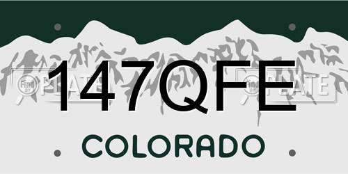 147QFE Colorado License Plate