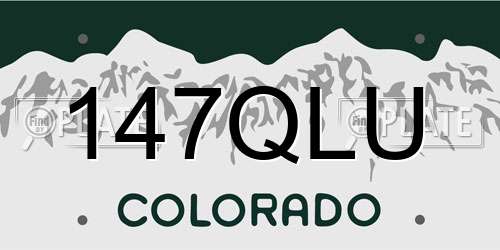 147QLU Colorado License Plate