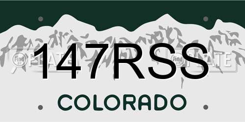 147RSS Colorado License Plate