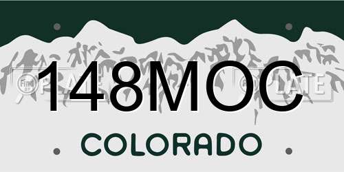 148MOC Colorado License Plate