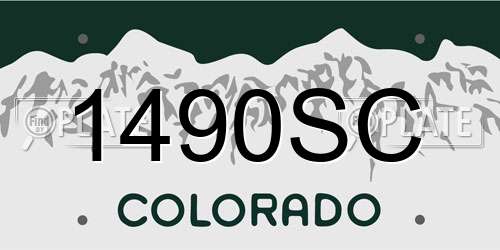 1490SC Colorado License Plate