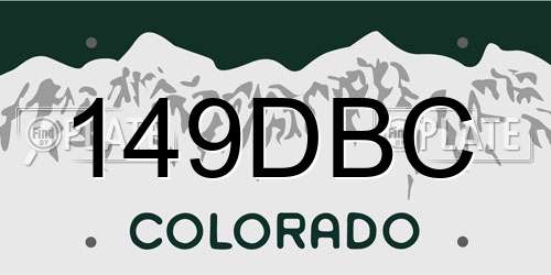149DBC Colorado License Plate