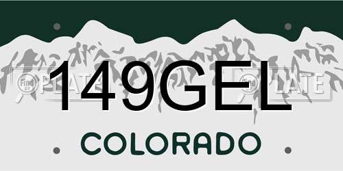 149GEL Colorado License Plate