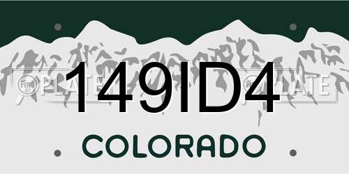 149ID4 Colorado License Plate