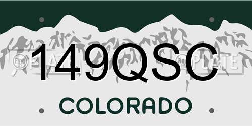 149QSC Colorado License Plate