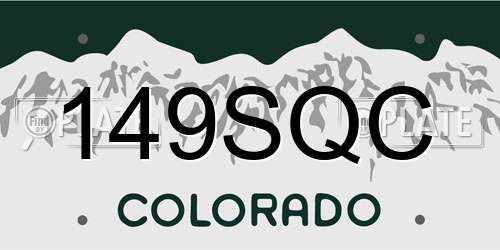 149SQC Colorado License Plate