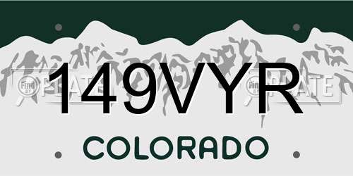 149VYR Colorado License Plate