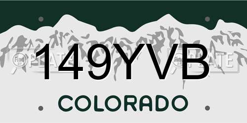 149YVB Colorado License Plate